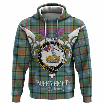 Paisley Tartan Family Crest Hoodie Scottish Burns Night Thistle Floral