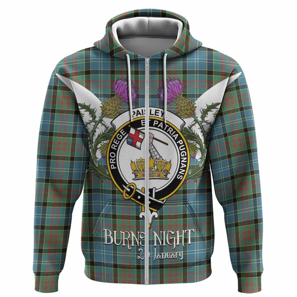 Paisley Tartan Family Crest Hoodie Scottish Burns Night Thistle Floral