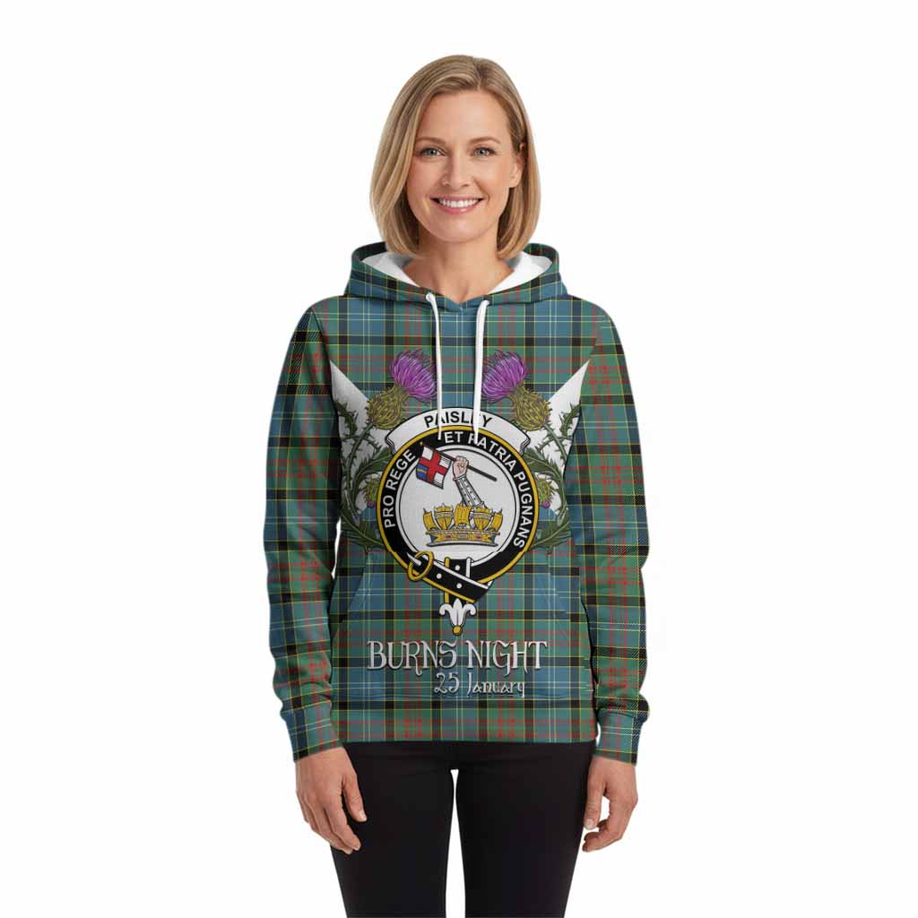 Paisley Tartan Family Crest Hoodie Scottish Burns Night Thistle Floral