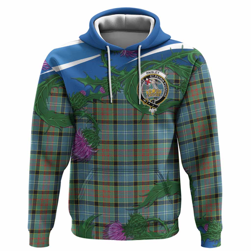 Paisley Tartan Family Crest Hoodie Thistle in Minimalism