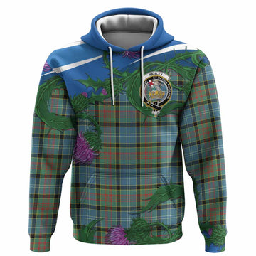 Paisley Tartan Family Crest Hoodie Thistle in Minimalism