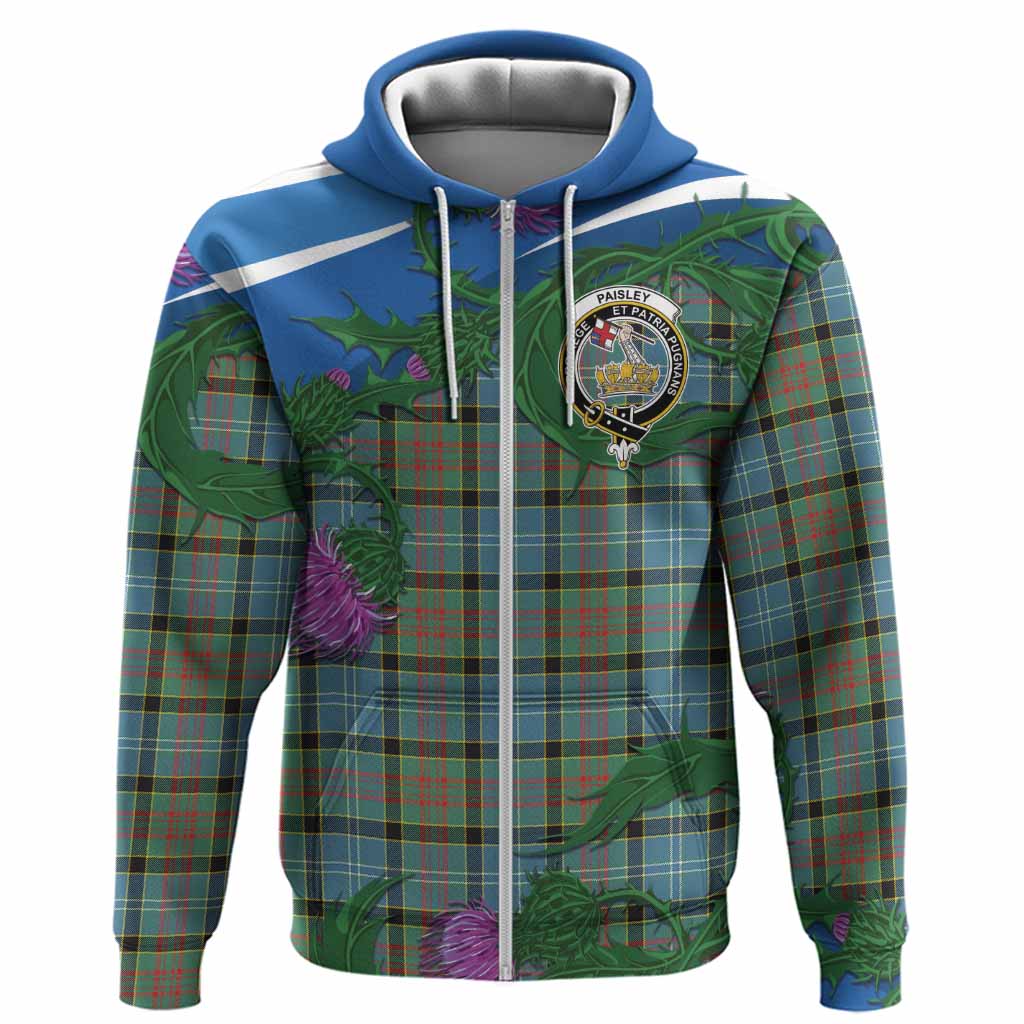 Paisley Tartan Family Crest Hoodie Thistle in Minimalism