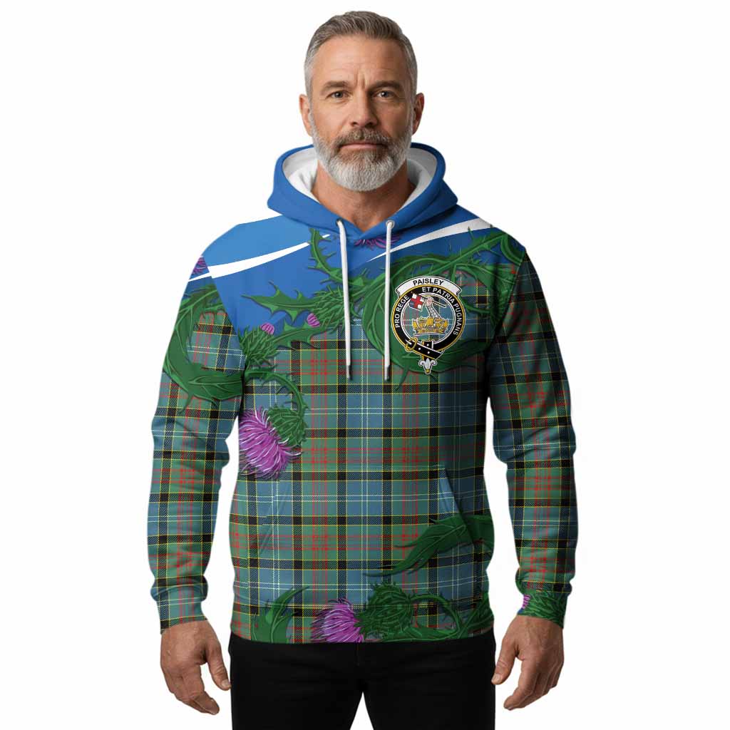 Paisley Tartan Family Crest Hoodie Thistle in Minimalism