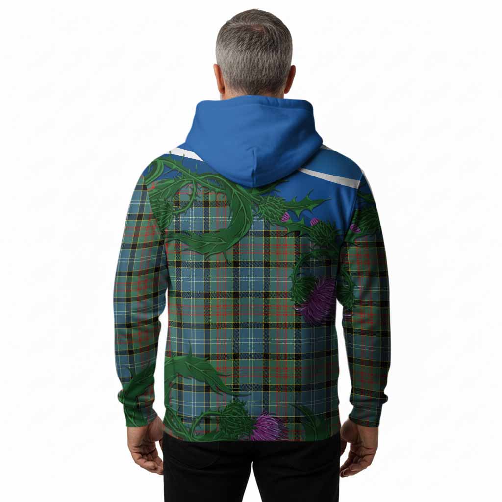 Paisley Tartan Family Crest Hoodie Thistle in Minimalism