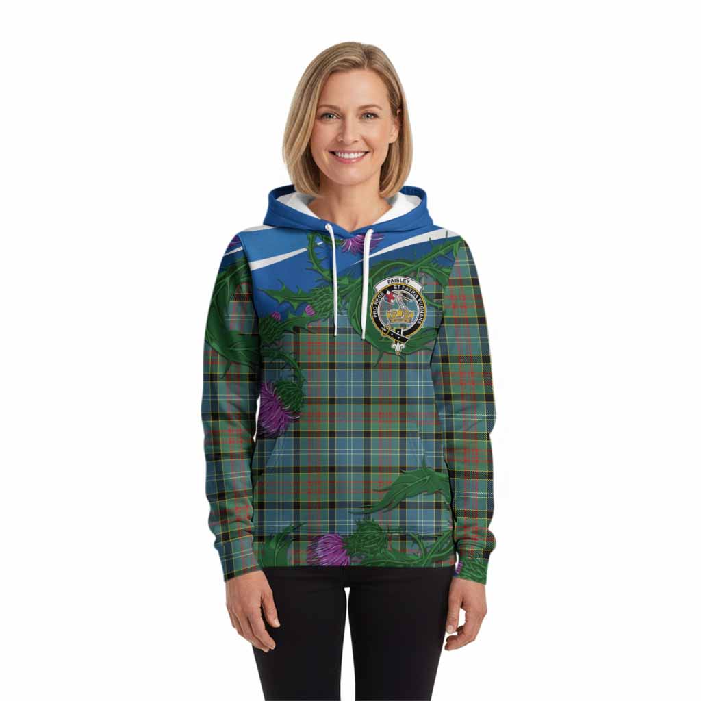 Paisley Tartan Family Crest Hoodie Thistle in Minimalism