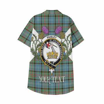 Paisley Tartan Family Crest Kid Hawaiian Shirt Scottish Burns Night Thistle Floral