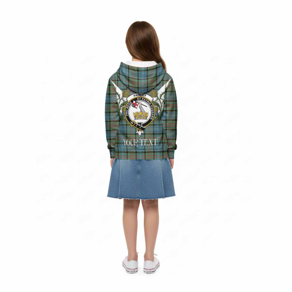 Paisley Tartan Family Crest Kid Hoodie Scottish Burns Night Thistle Floral