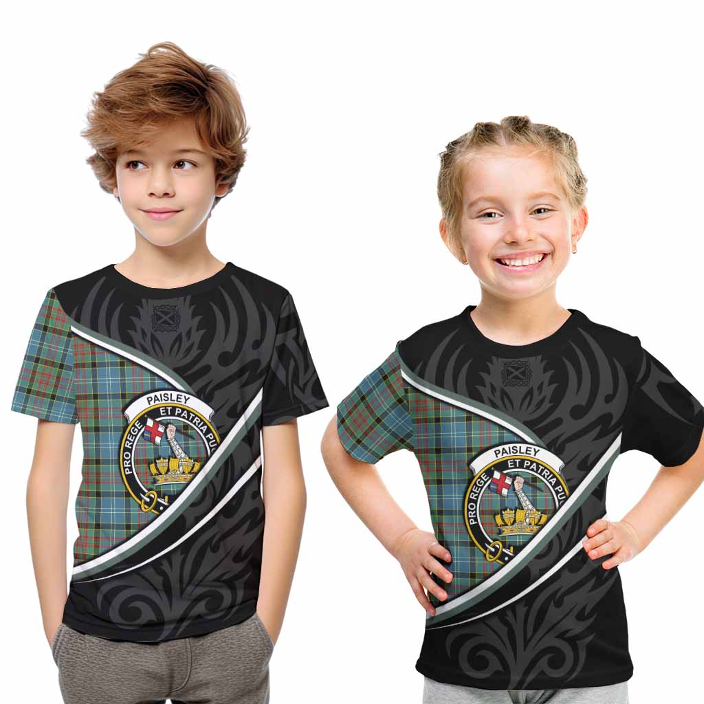 Paisley Tartan Family Crest Kid T-shirt Celtic Scottish Thistle Floral - Tartan Vibes Clothing