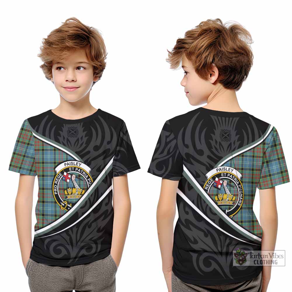 Paisley Tartan Family Crest Kid T-shirt Celtic Scottish Thistle Floral - Tartan Vibes Clothing