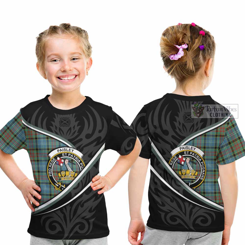 Paisley Tartan Family Crest Kid T-shirt Celtic Scottish Thistle Floral - Tartan Vibes Clothing