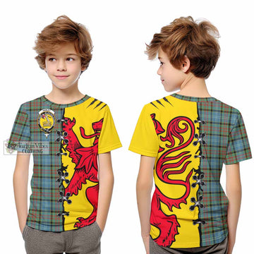Paisley Tartan Family Crest Kid T-shirt Lion Rampant Honor