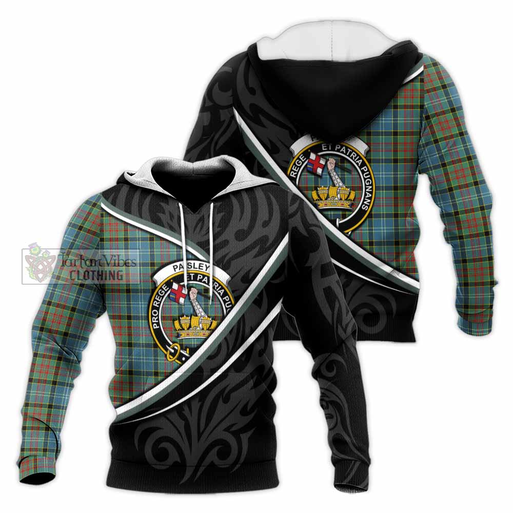 Paisley Tartan Family Crest Knitted Hoodie Celtic Scottish Thistle Floral - Tartan Vibes Clothing