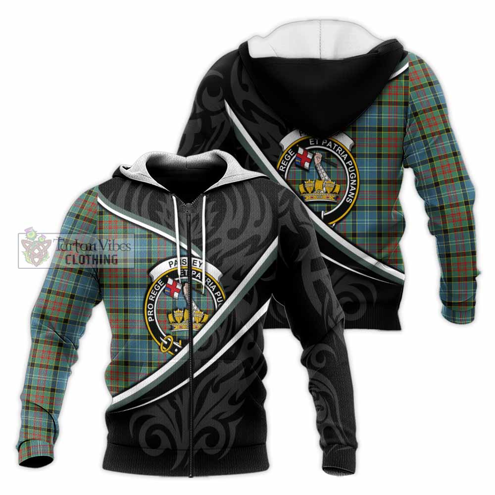 Paisley Tartan Family Crest Knitted Hoodie Celtic Scottish Thistle Floral - Tartan Vibes Clothing