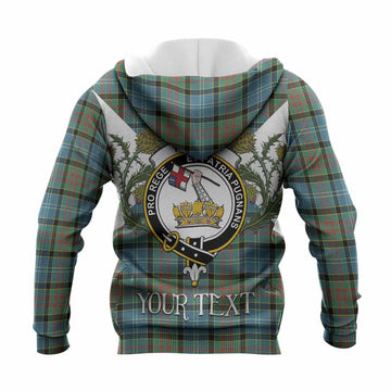 Paisley Tartan Family Crest Knitted Hoodie Scottish Burns Night Thistle Floral