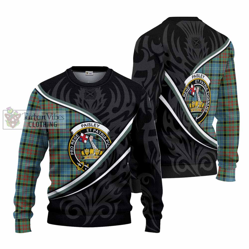Paisley Tartan Family Crest Knitted Sweater Celtic Scottish Thistle Floral - Tartan Vibes Clothing