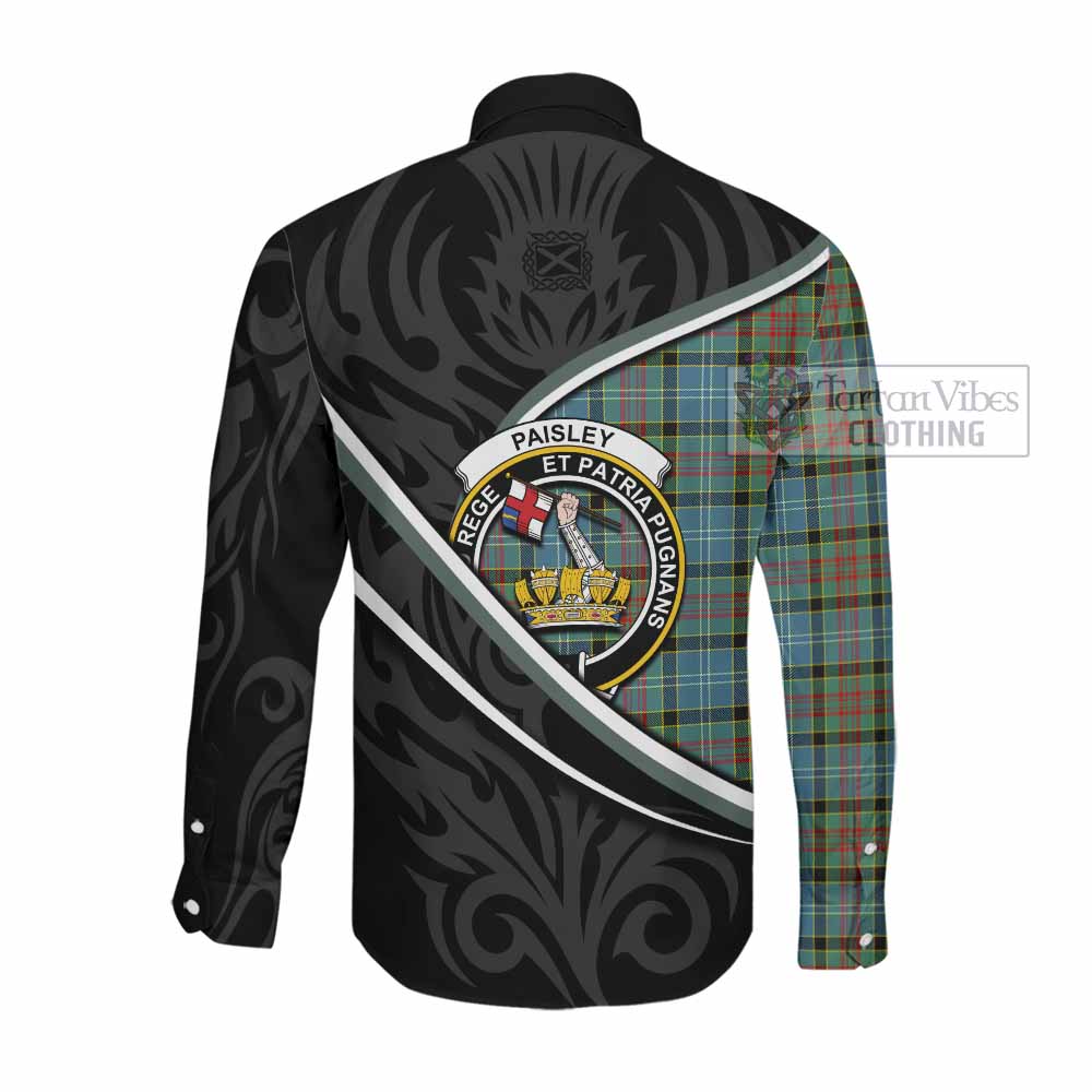 Paisley Tartan Family Crest Long Sleeve Button Shirts Celtic Scottish Thistle Floral - Tartan Vibes Clothing