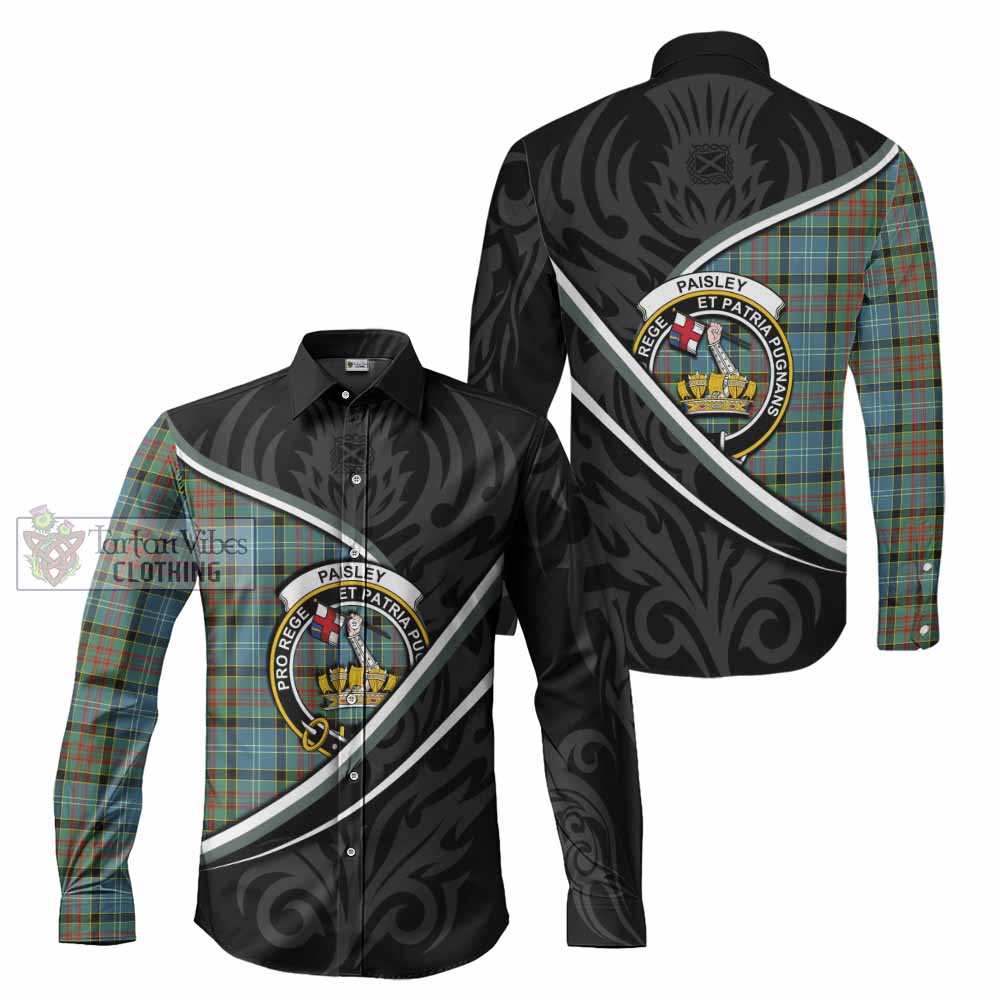 Paisley Tartan Family Crest Long Sleeve Button Shirts Celtic Scottish Thistle Floral - Tartan Vibes Clothing