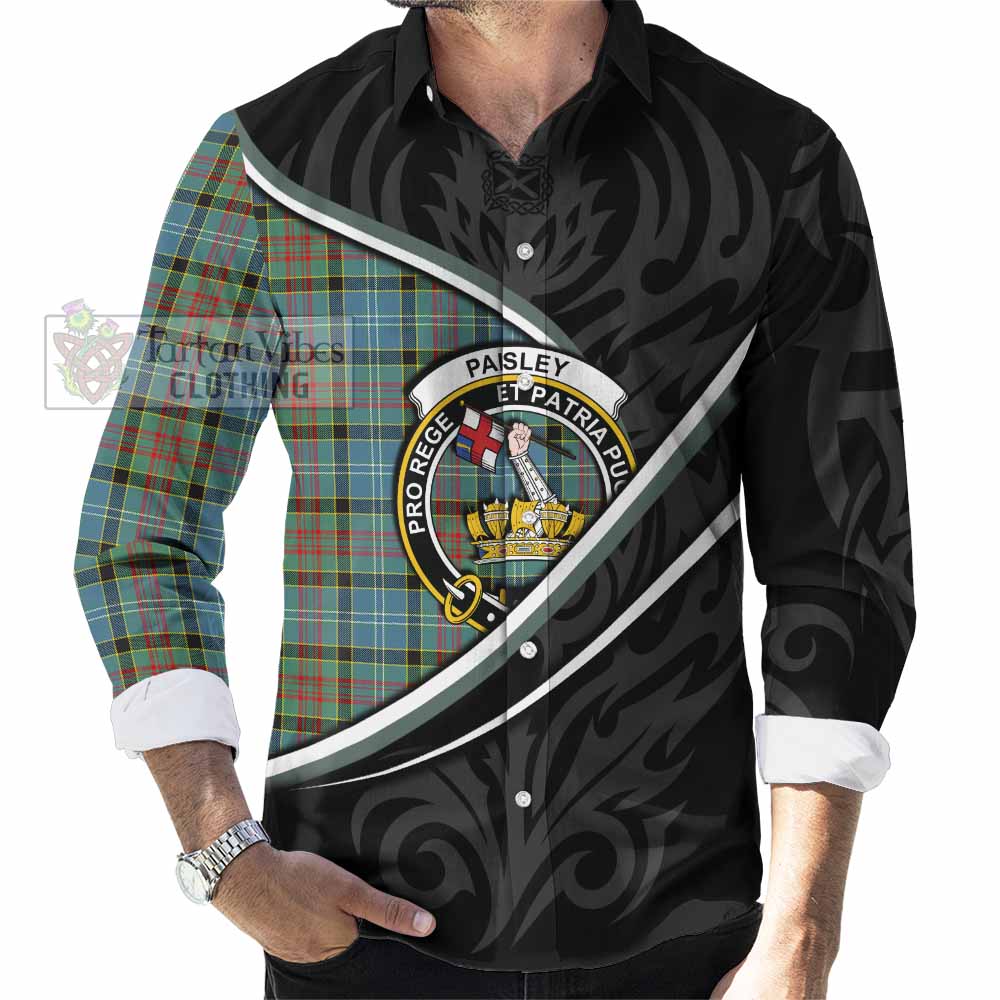 Paisley Tartan Family Crest Long Sleeve Button Shirts Celtic Scottish Thistle Floral - Tartan Vibes Clothing