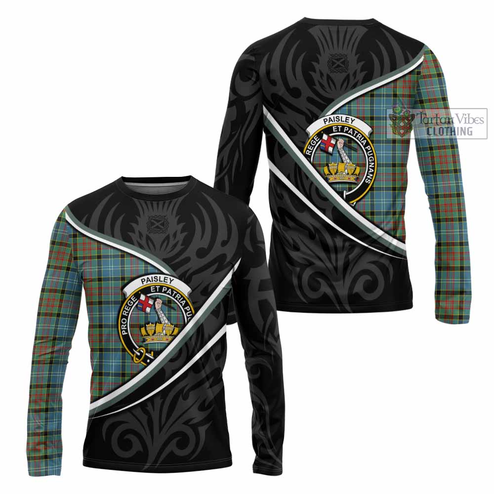 Paisley Tartan Family Crest Long Sleeve T-Shirt Celtic Scottish Thistle Floral - Tartan Vibes Clothing