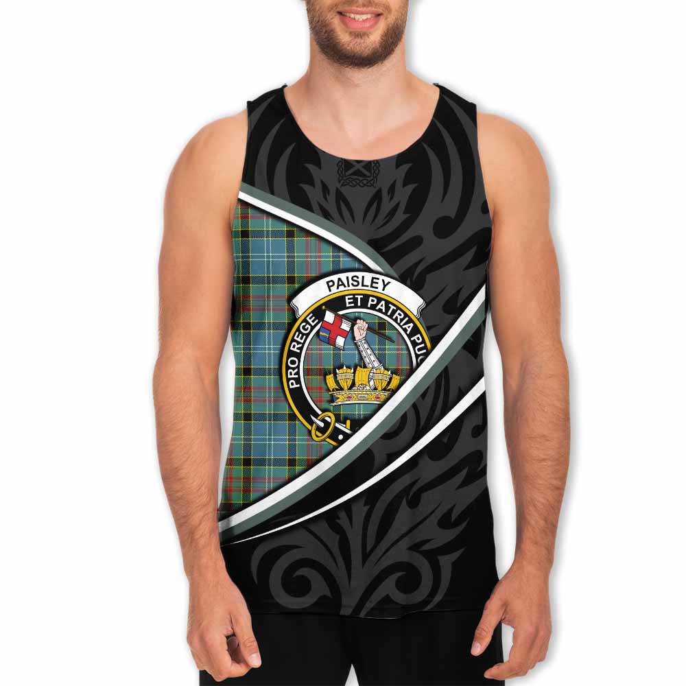Paisley Tartan Family Crest Men Tank Top Celtic Scottish Thistle Floral - Tartan Vibes Clothing