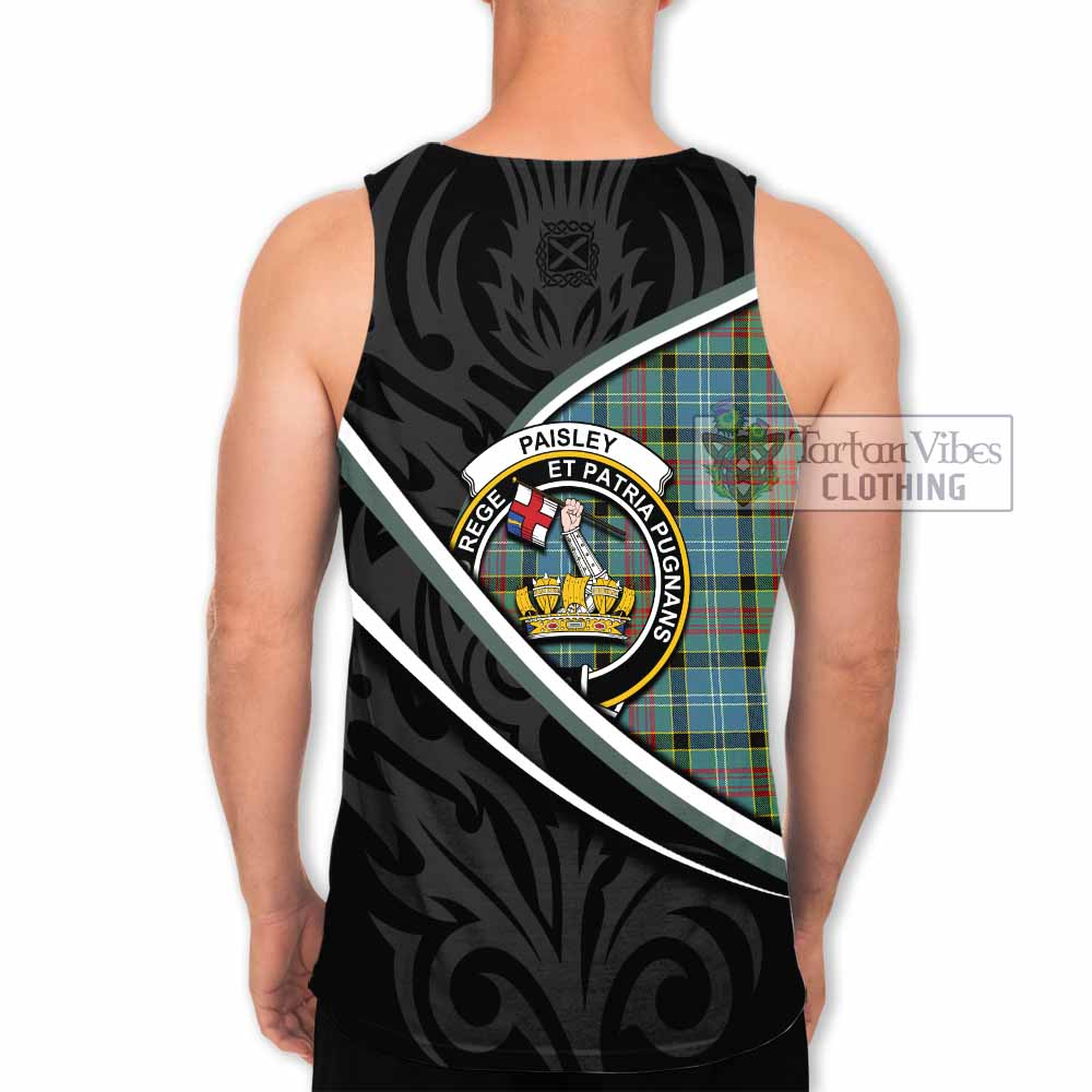 Paisley Tartan Family Crest Men Tank Top Celtic Scottish Thistle Floral - Tartan Vibes Clothing