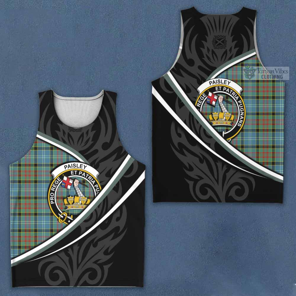 Paisley Tartan Family Crest Men Tank Top Celtic Scottish Thistle Floral - Tartan Vibes Clothing