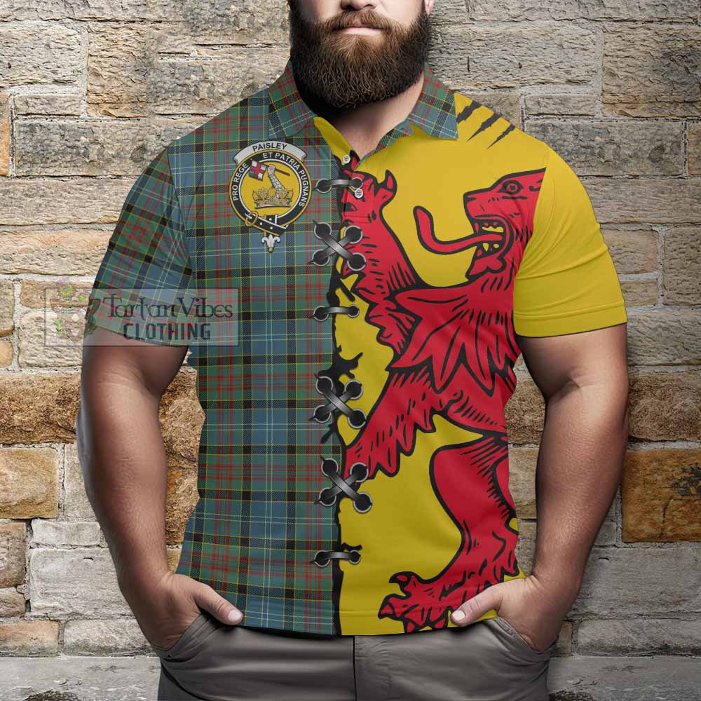 Paisley Tartan Family Crest Polo Shirt Lion Rampant Honor - Tartan Vibes Clothing