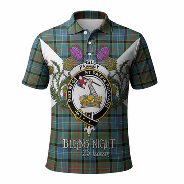 Paisley Tartan Family Crest Polo Shirt Scottish Burns Night Thistle Floral