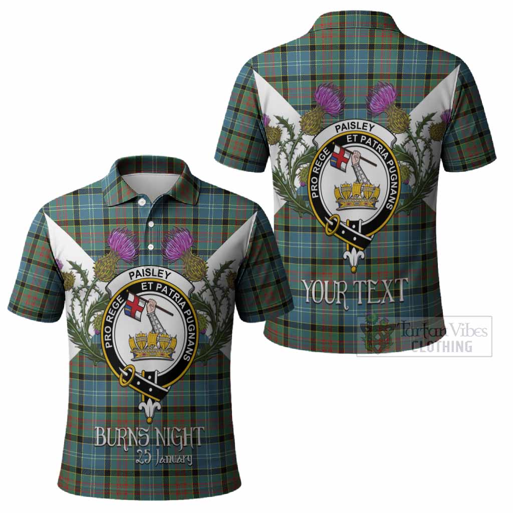 Paisley Tartan Family Crest Polo Shirt Scottish Burns Night Thistle Floral