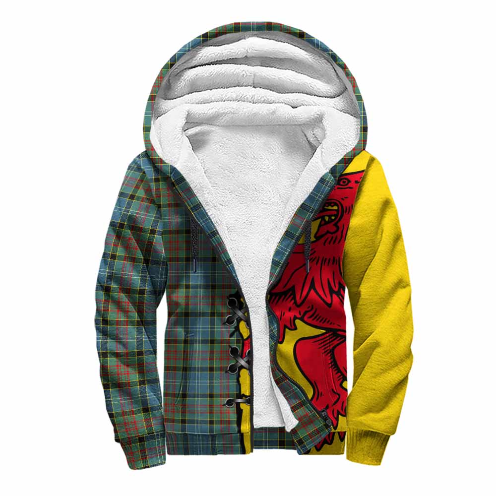 Paisley Tartan Family Crest Sherpa Hoodie Lion Rampant Honor - Tartan Vibes Clothing