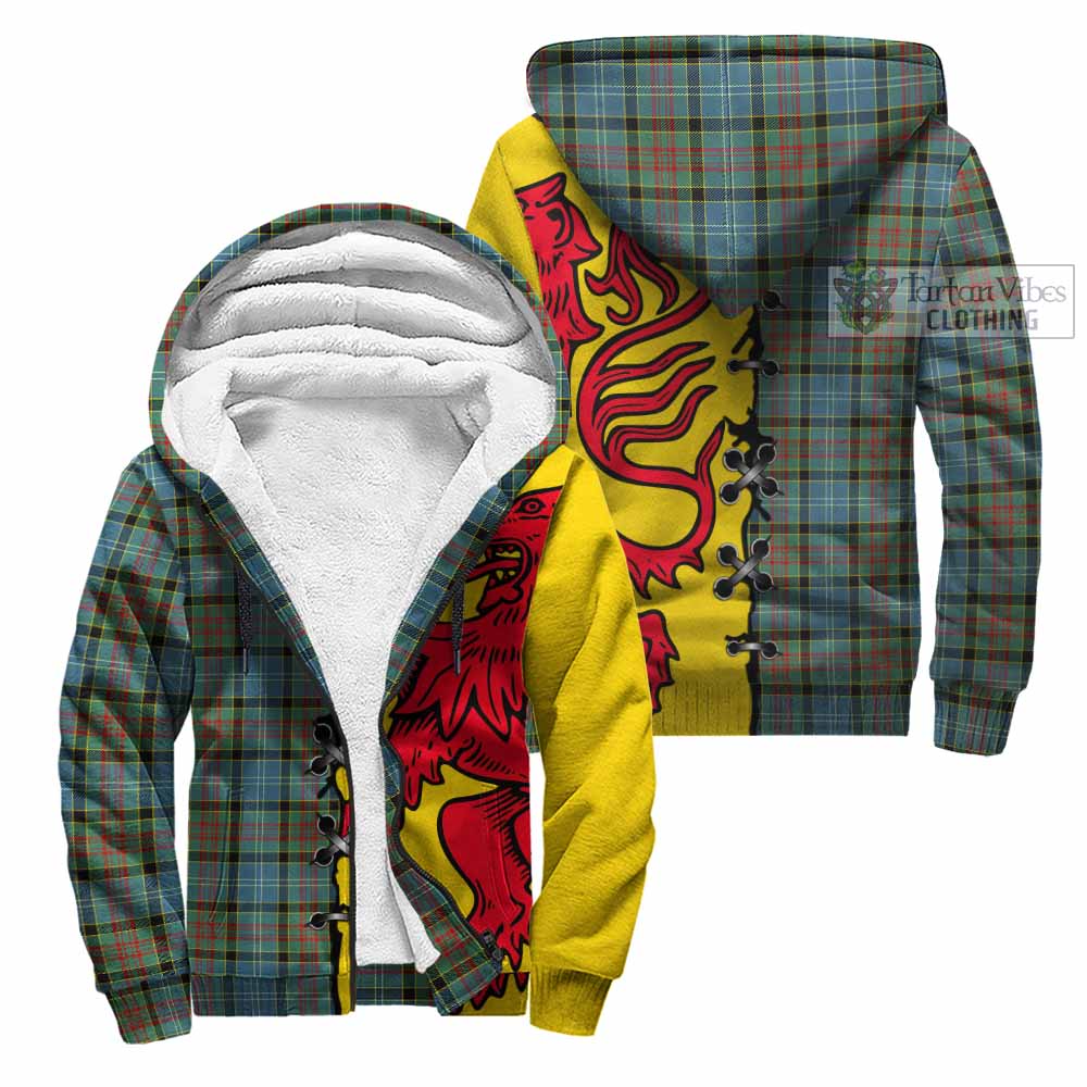 Paisley Tartan Family Crest Sherpa Hoodie Lion Rampant Honor - Tartan Vibes Clothing