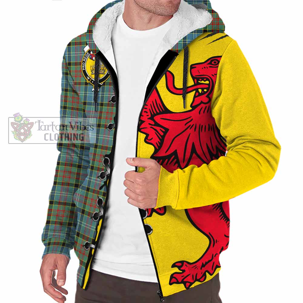 Paisley Tartan Family Crest Sherpa Hoodie Lion Rampant Honor - Tartan Vibes Clothing