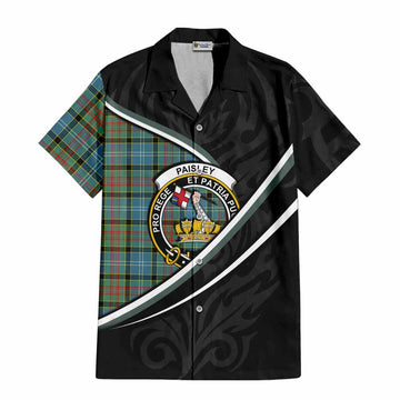 Paisley Tartan Family Crest Short Sleeve Button Shirt Celtic Scottish Thistle Floral - Tartan Vibes Clothing
