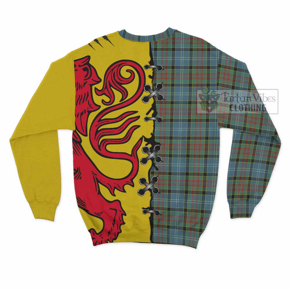 Paisley Tartan Family Crest Sweatshirt Lion Rampant Honor - Tartan Vibes Clothing