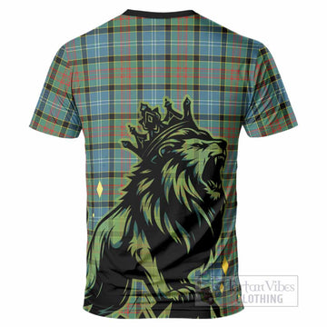Paisley Tartan Family Crest T-Shirt Crowned Lion Roaring