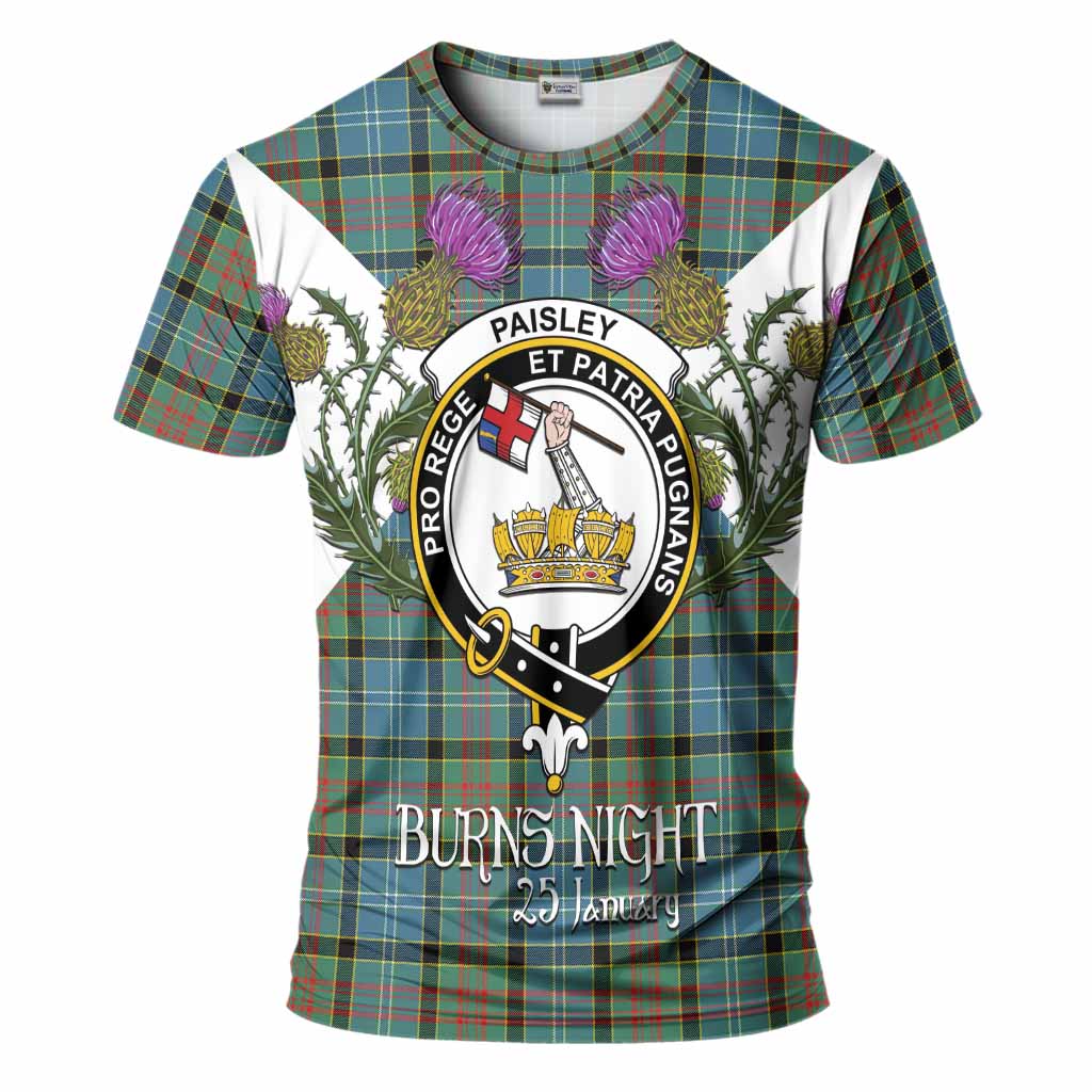 Paisley Tartan Family Crest T-Shirt Scottish Burns Night Thistle Floral