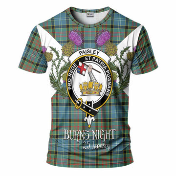 Paisley Tartan Family Crest T-Shirt Scottish Burns Night Thistle Floral