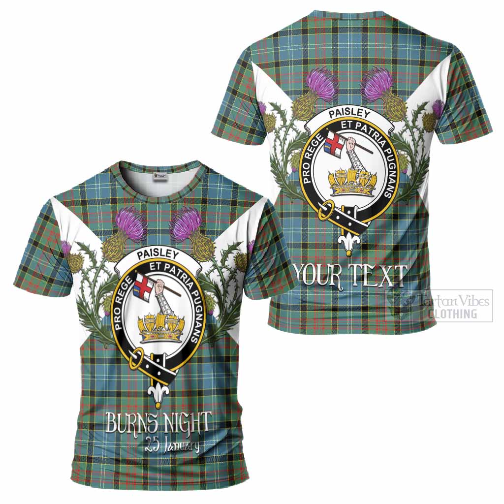 Paisley Tartan Family Crest T-Shirt Scottish Burns Night Thistle Floral