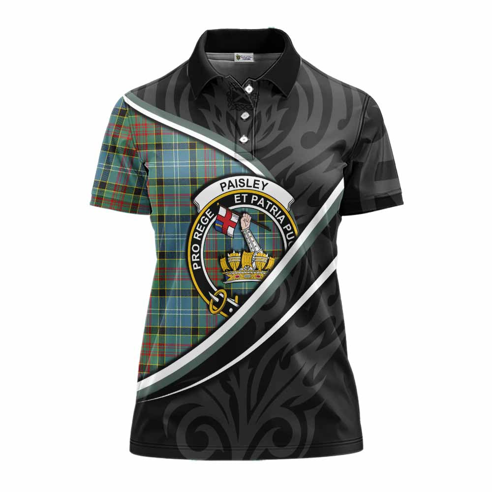 Paisley Tartan Family Crest Women's Polo Shirt Celtic Scottish Thistle Floral - Tartan Vibes Clothing