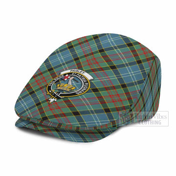 Paisley Tartan Flat Cap, Jeff Cap Cross Style with Family Crest