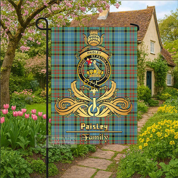 Paisley Tartan Garden Flag with Highland Thistle Cherish Family Crest Style