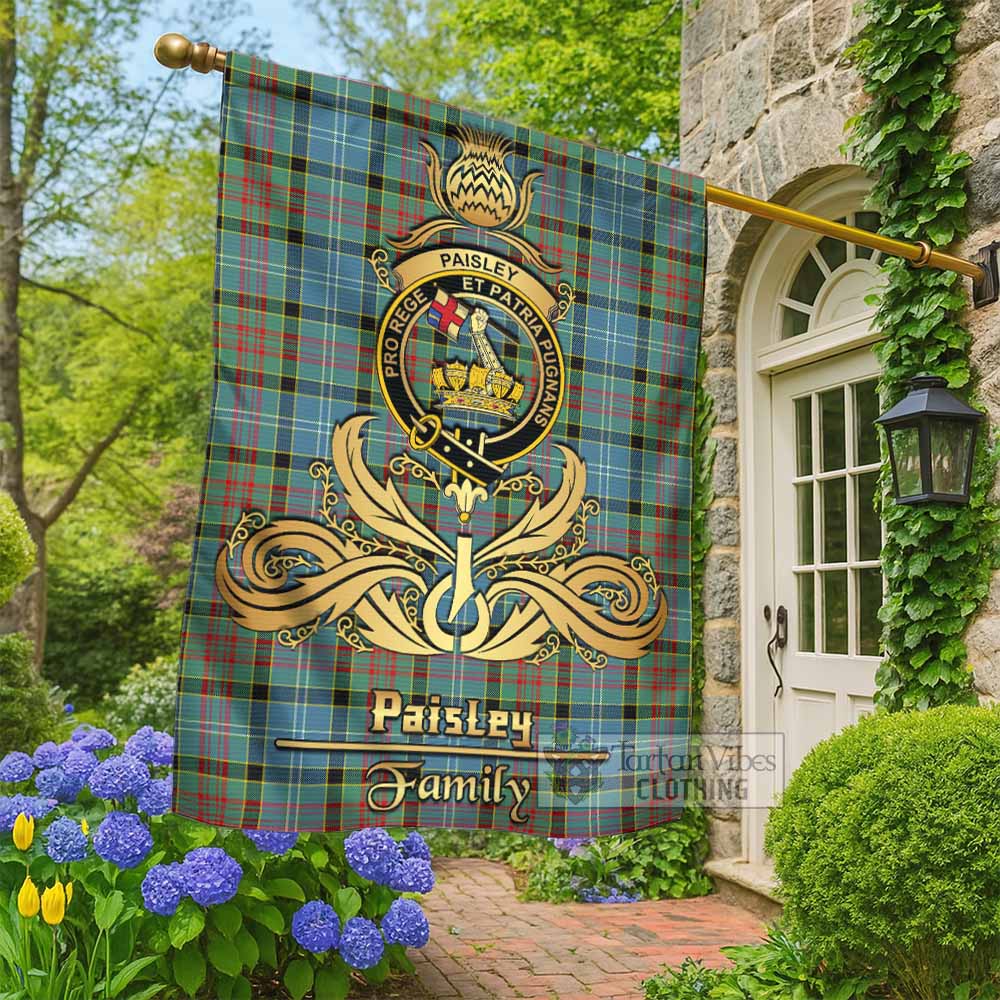 Paisley Tartan Garden Flag with Highland Thistle Cherish Family Crest Style - Tartan Vibes Clothing