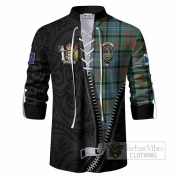 Paisley Tartan Ghillie Shirt New Zealand Pattern Unique Zipper Stylized