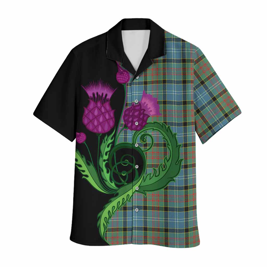 Paisley Tartan Hawaiian Shirt Traditional Scottish Thistle