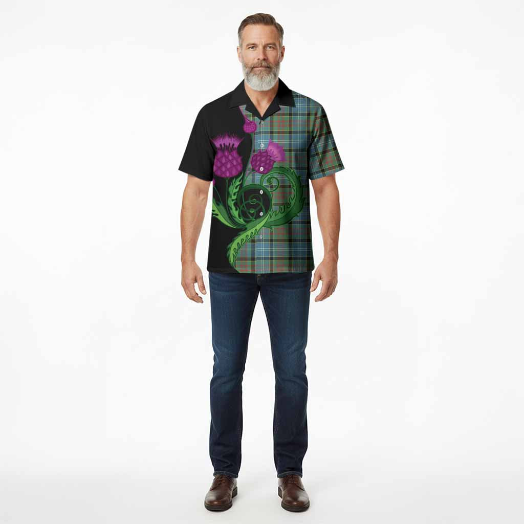 Paisley Tartan Hawaiian Shirt Traditional Scottish Thistle