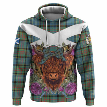 Paisley Tartan Hoodie Scottish Thistle Heilan Coo