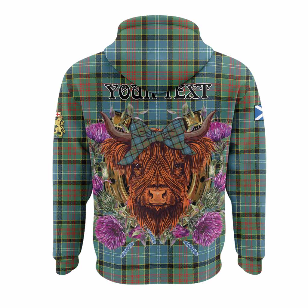 Paisley Tartan Hoodie Scottish Thistle Heilan Coo