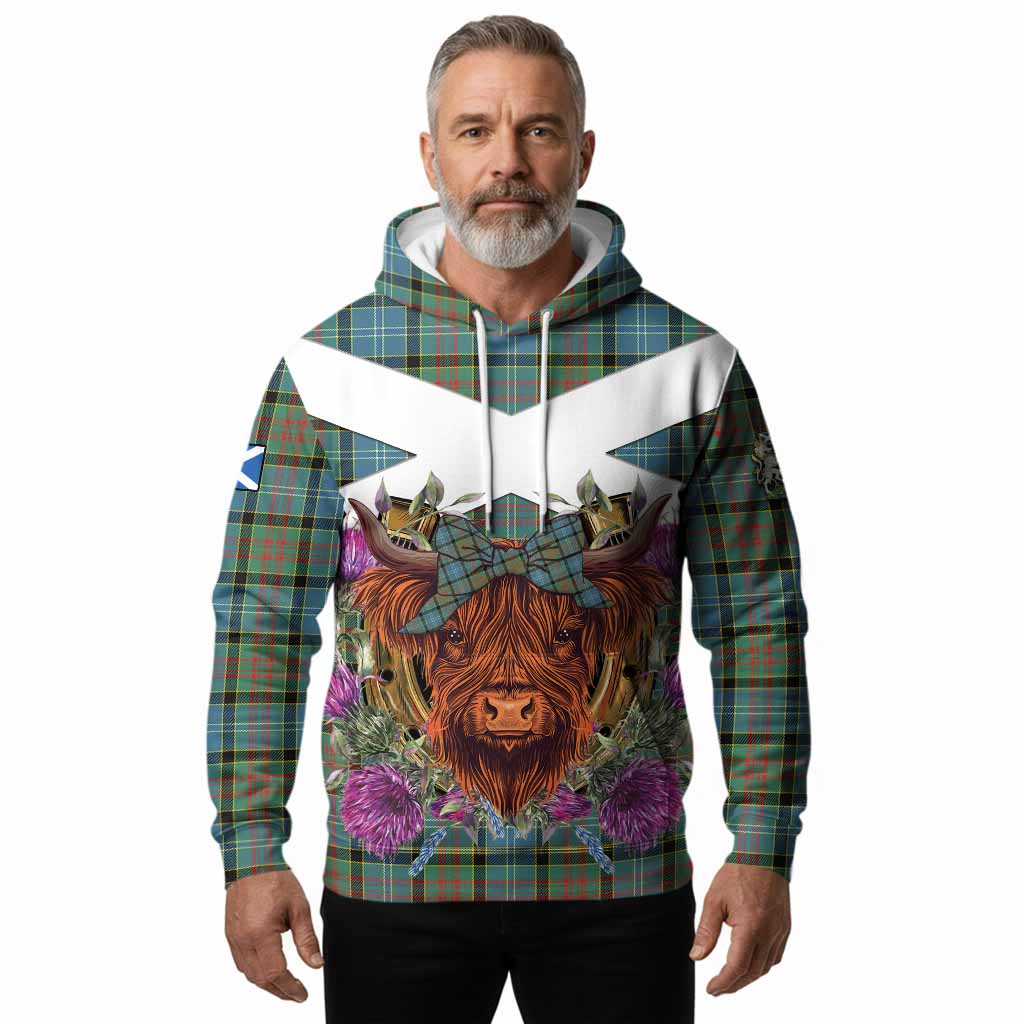 Paisley Tartan Hoodie Scottish Thistle Heilan Coo