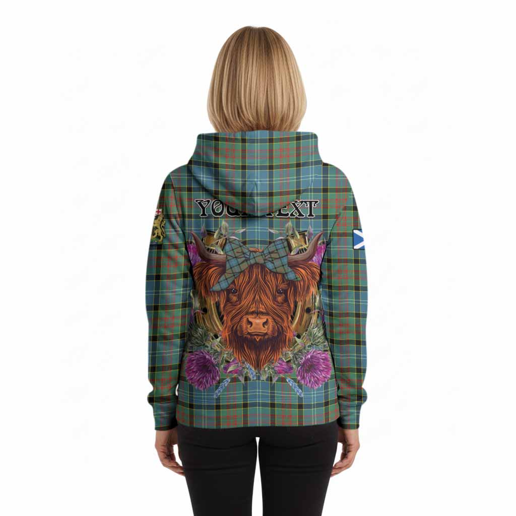Paisley Tartan Hoodie Scottish Thistle Heilan Coo