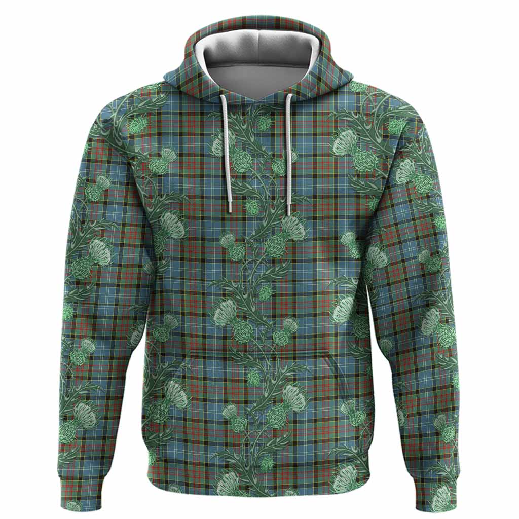 Paisley Tartan Hoodie Seamless Scottish Thistle Flowers